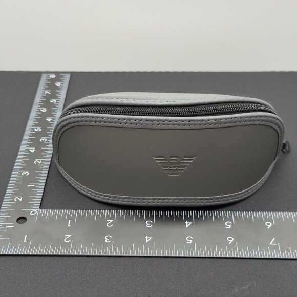 Emporio Armani Glasses Case Gray Zippered Sunglasses Eyeglasses with Cloth - Picture 6 of 8